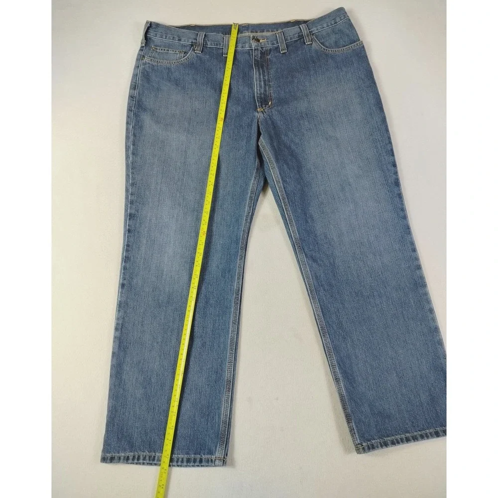 Carhartt‎ Jeans Mens 44x30 Blue Relaxed Fit Straight Denim Workwear 101483 968